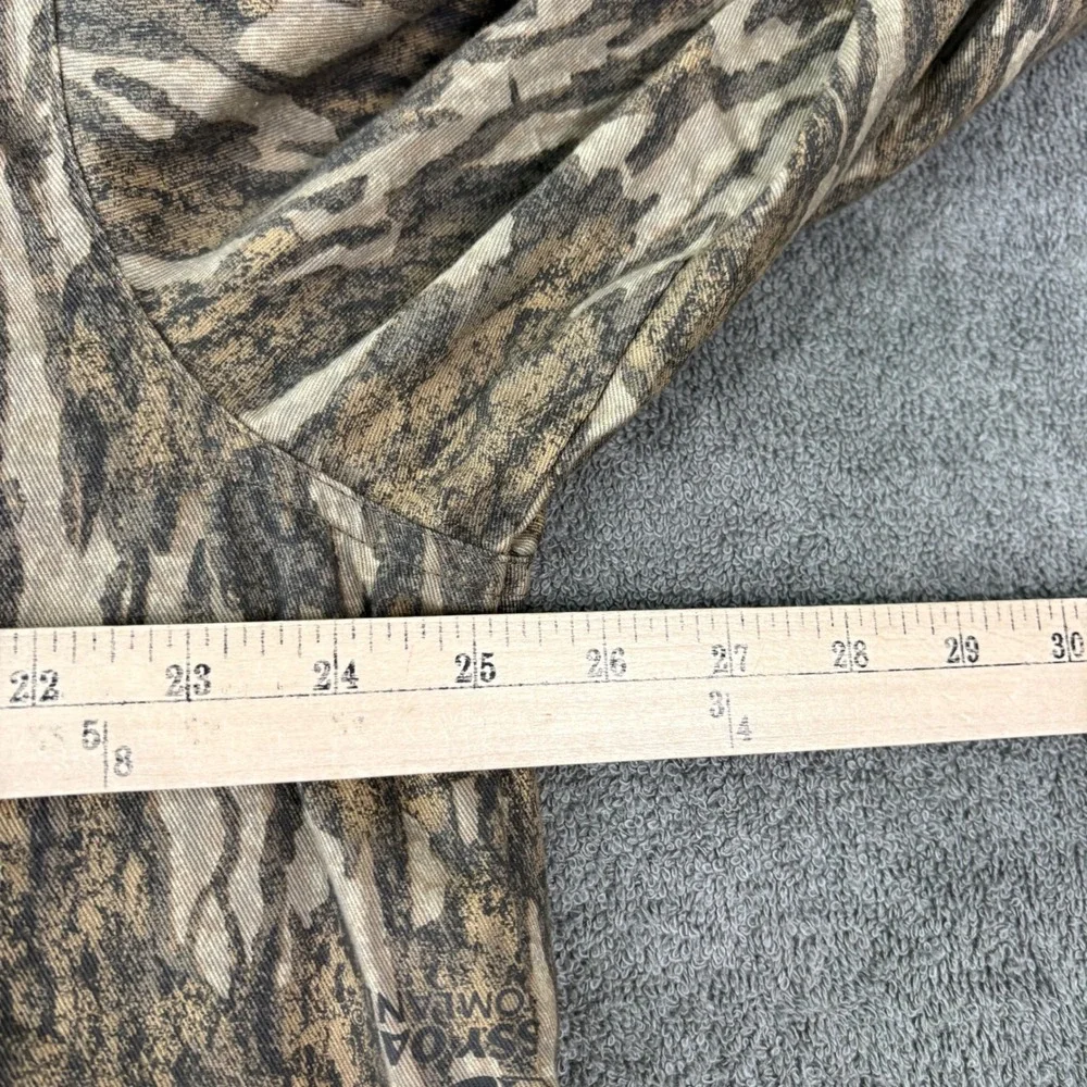 Magellan Button Up Shirt Mens XL Brown Mossy Oak Bottomland Hunt Gear Camo Shirt